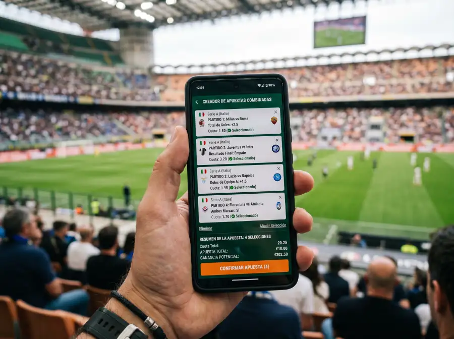 Ejemplo de apuesta combinada con selecciones de partidos de la Serie A italiana