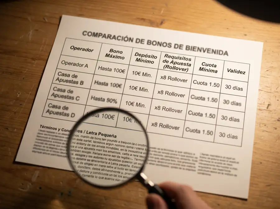 Comparativa de condiciones de bonos de bienvenida en casas de apuestas para la Serie A